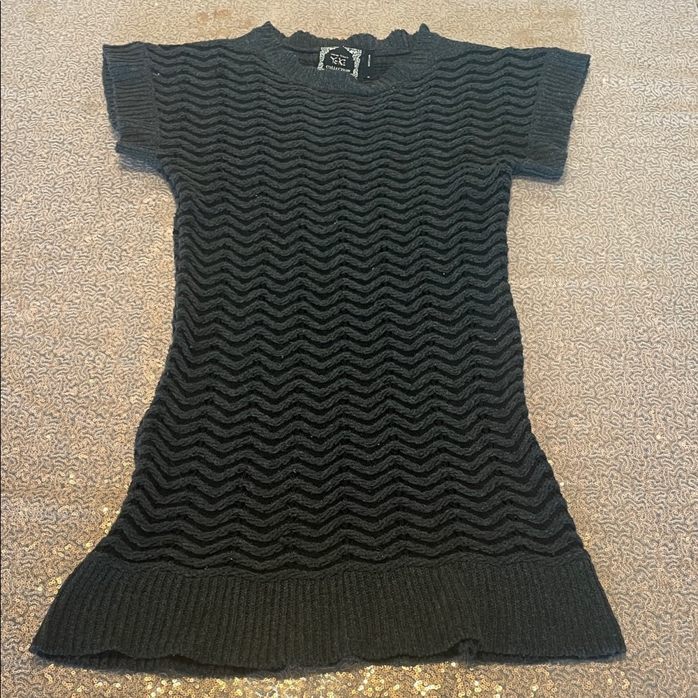 Black Textured Knit Dress